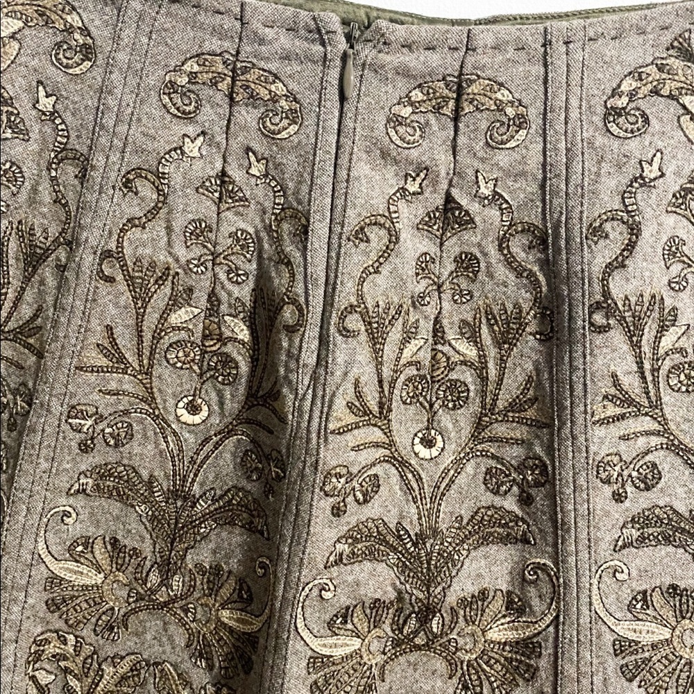 Elie Tahari embroidered wool blend skirt 0 xs s - Picture 10 of 15